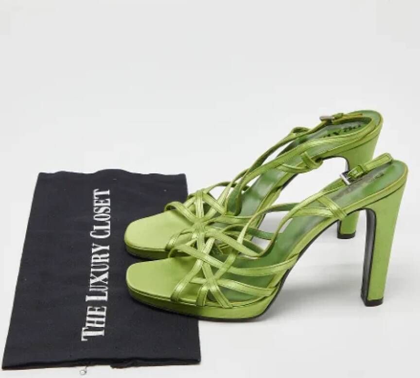 Prada Vintage Pre-owned Satin sandals Green Dames