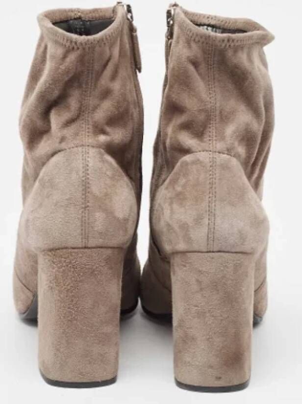 Prada Vintage Pre-owned Suede boots Brown Dames