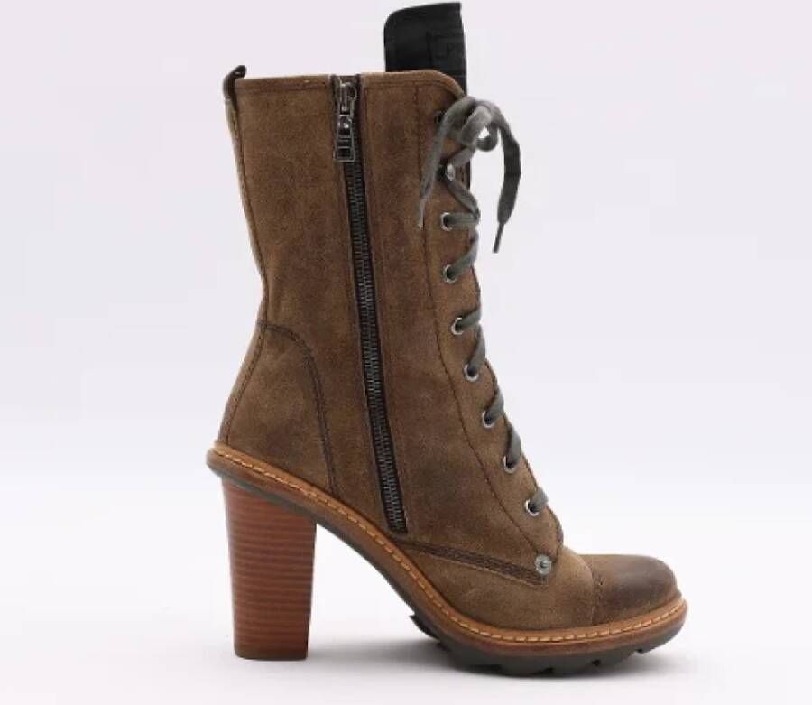 Prada Vintage Pre-owned Suede boots Brown Dames