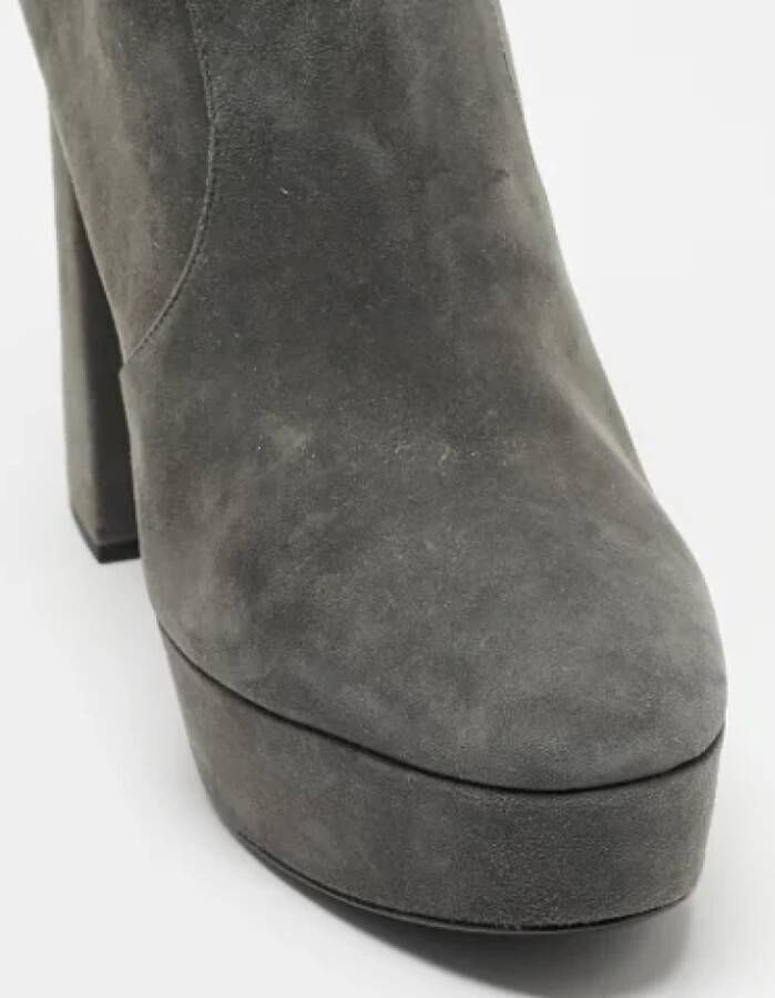 Prada Vintage Pre-owned Suede boots Gray Dames