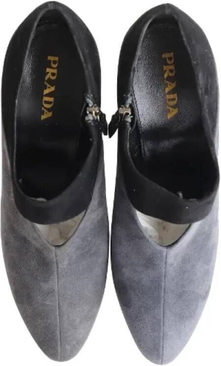 Prada Vintage Pre-owned Suede boots Gray Dames