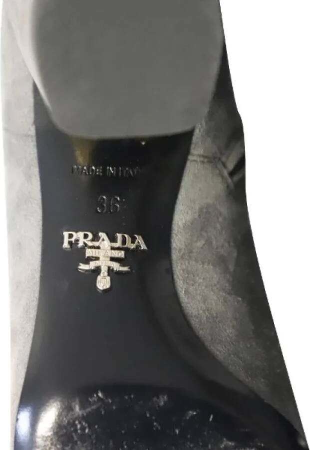 Prada Vintage Pre-owned Suede boots Gray Dames