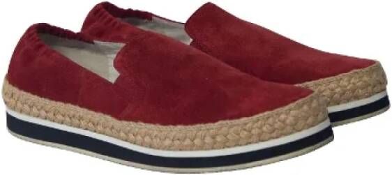 Prada Vintage Pre-owned Suede espadrilles Red Dames