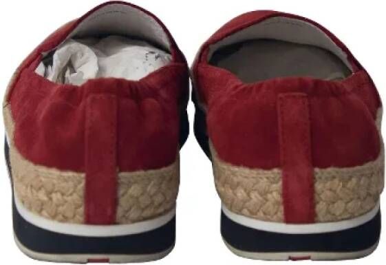 Prada Vintage Pre-owned Suede espadrilles Red Dames