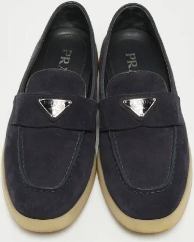 Prada Vintage Pre-owned Suede flats Blue Dames