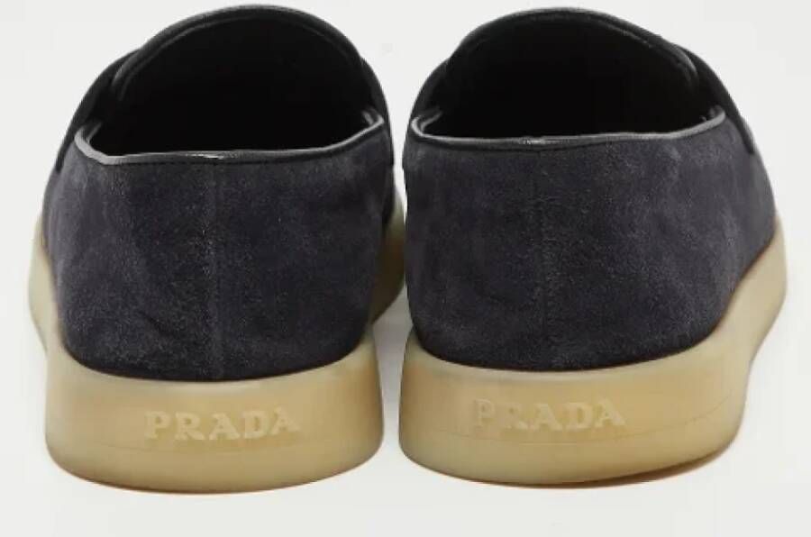 Prada Vintage Pre-owned Suede flats Blue Dames