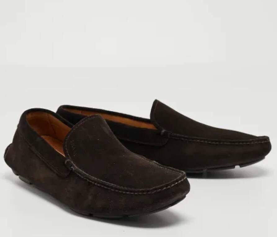 Prada Vintage Pre-owned Suede flats Brown Dames