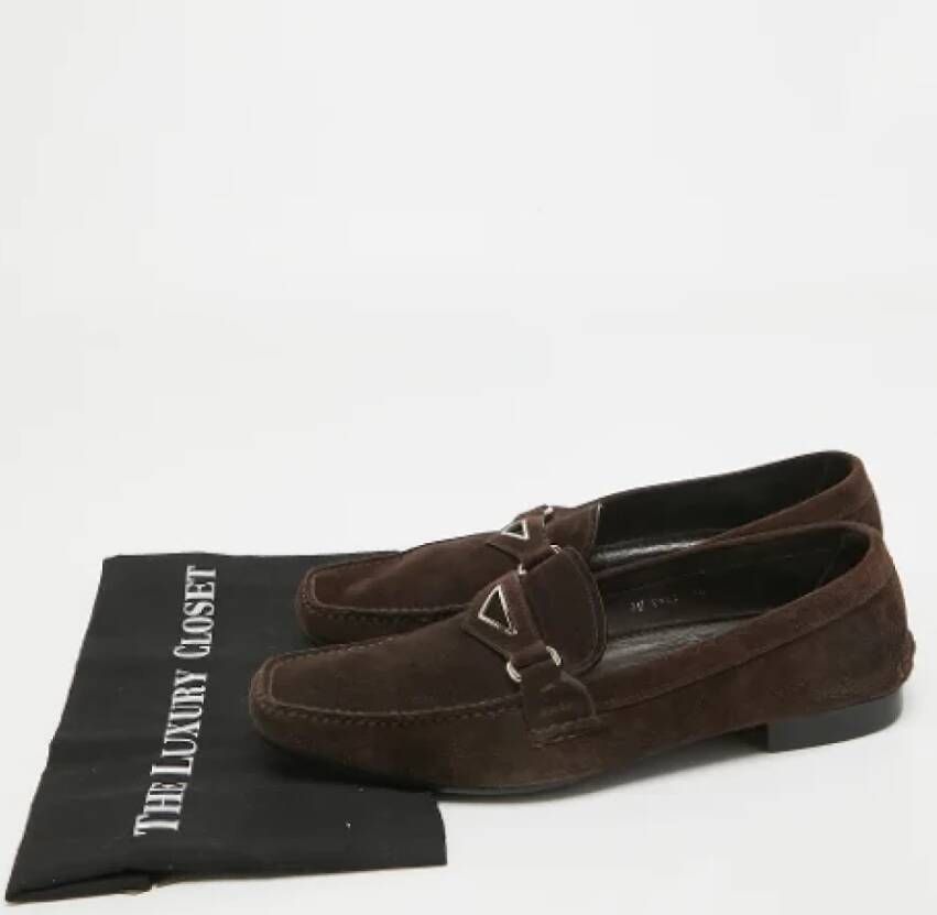 Prada Vintage Pre-owned Suede flats Brown Dames