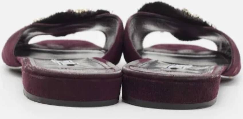 Prada Vintage Pre-owned Suede flats Purple Dames