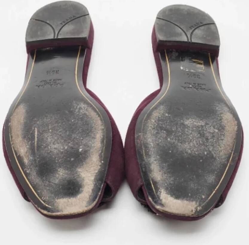 Prada Vintage Pre-owned Suede flats Purple Dames