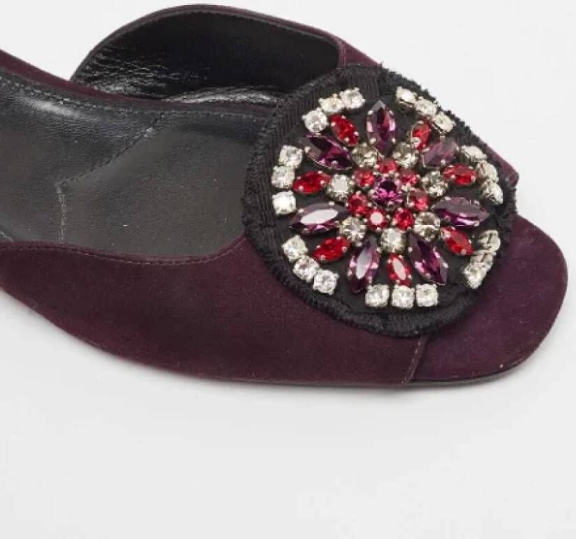 Prada Vintage Pre-owned Suede flats Purple Dames