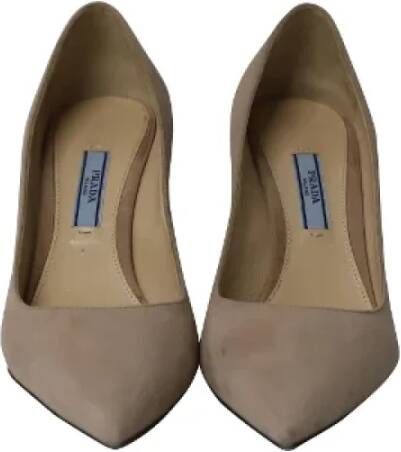 Prada Vintage Pre-owned Suede heels Beige Dames