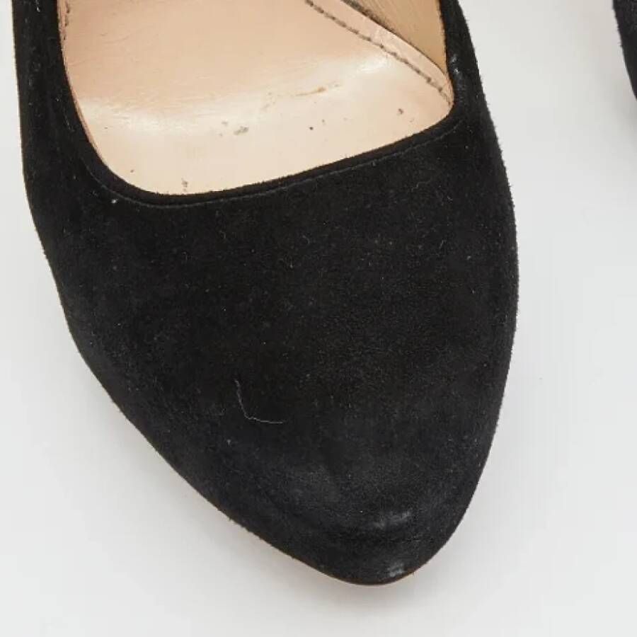 Prada Vintage Pre-owned Suede heels Black Dames