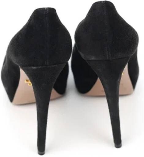 Prada Vintage Pre-owned Suede heels Black Dames