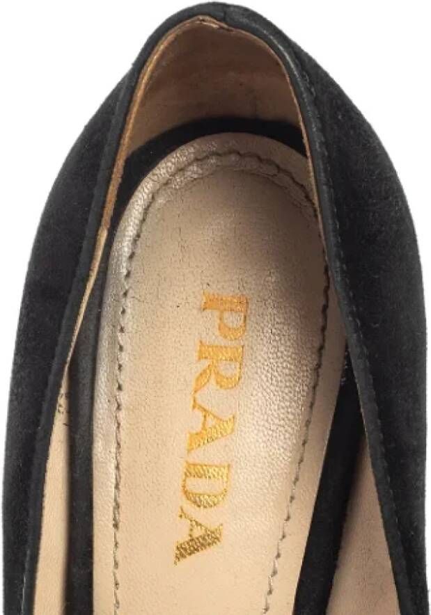 Prada Vintage Pre-owned Suede heels Black Dames