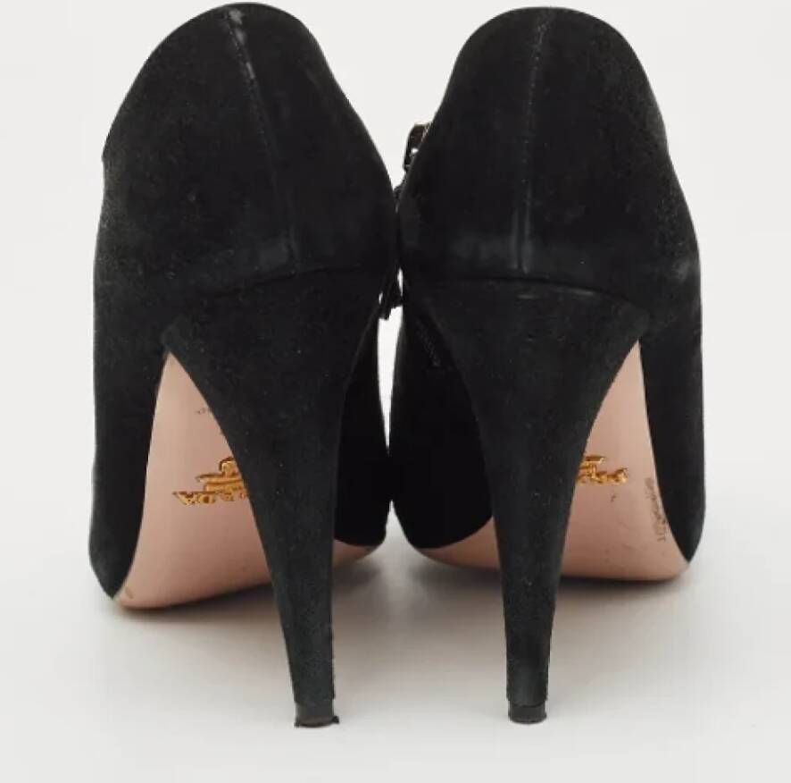 Prada Vintage Pre-owned Suede heels Black Dames