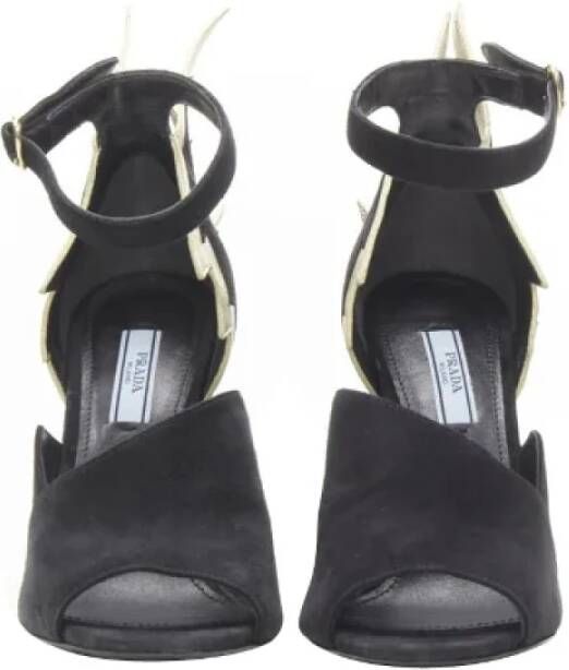 Prada Vintage Pre-owned Suede heels Black Dames