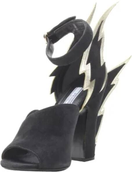 Prada Vintage Pre-owned Suede heels Black Dames