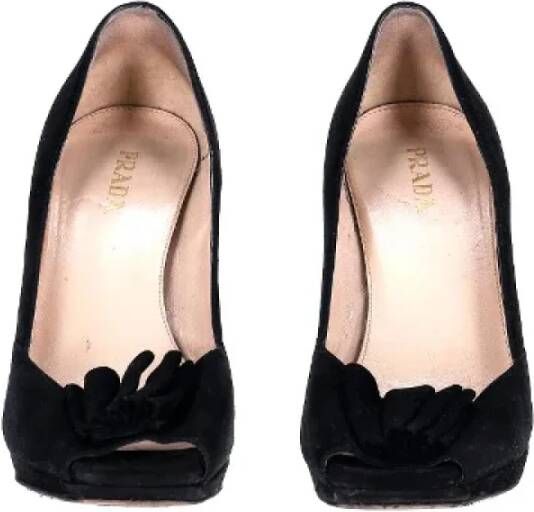 Prada Vintage Pre-owned Suede heels Black Dames