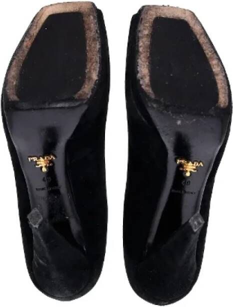 Prada Vintage Pre-owned Suede heels Black Dames