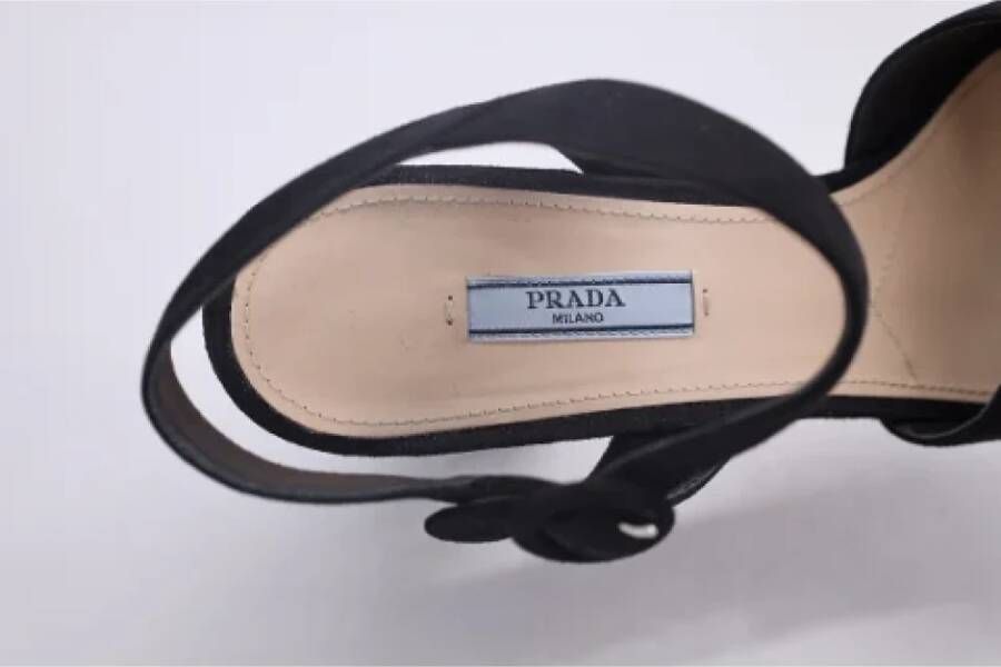 Prada Vintage Pre-owned Suede heels Black Dames