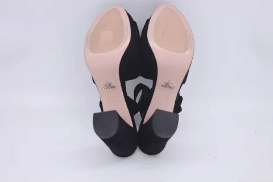 Prada Vintage Pre-owned Suede heels Black Dames