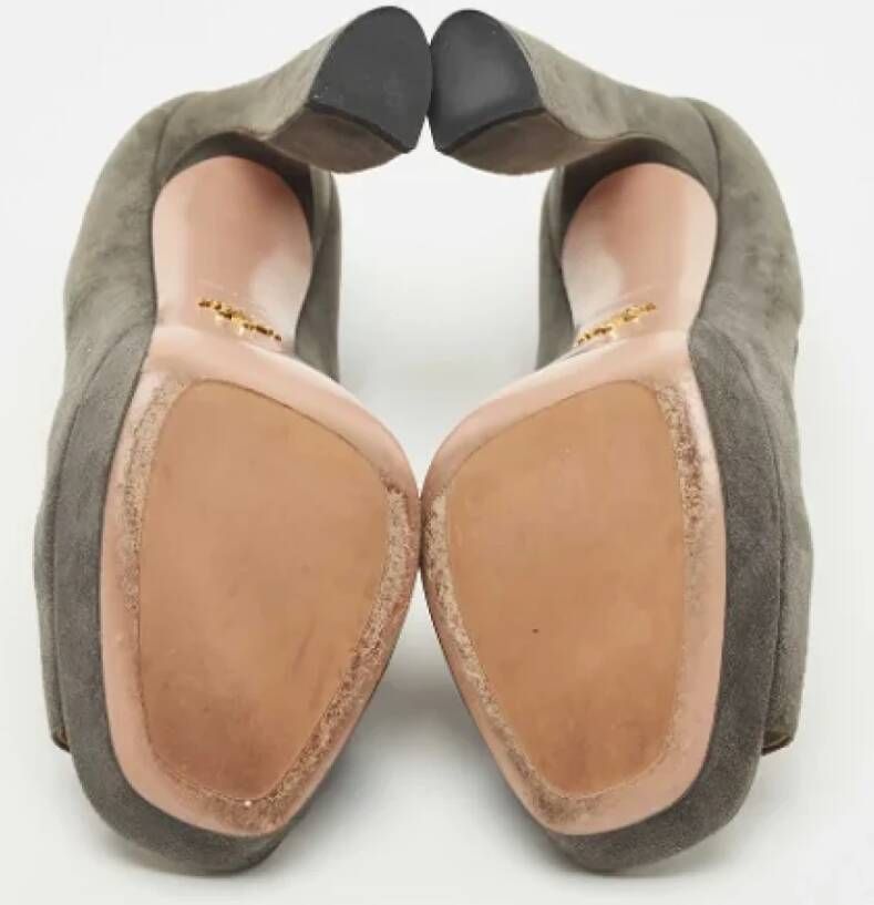 Prada Vintage Pre-owned Suede heels Gray Dames