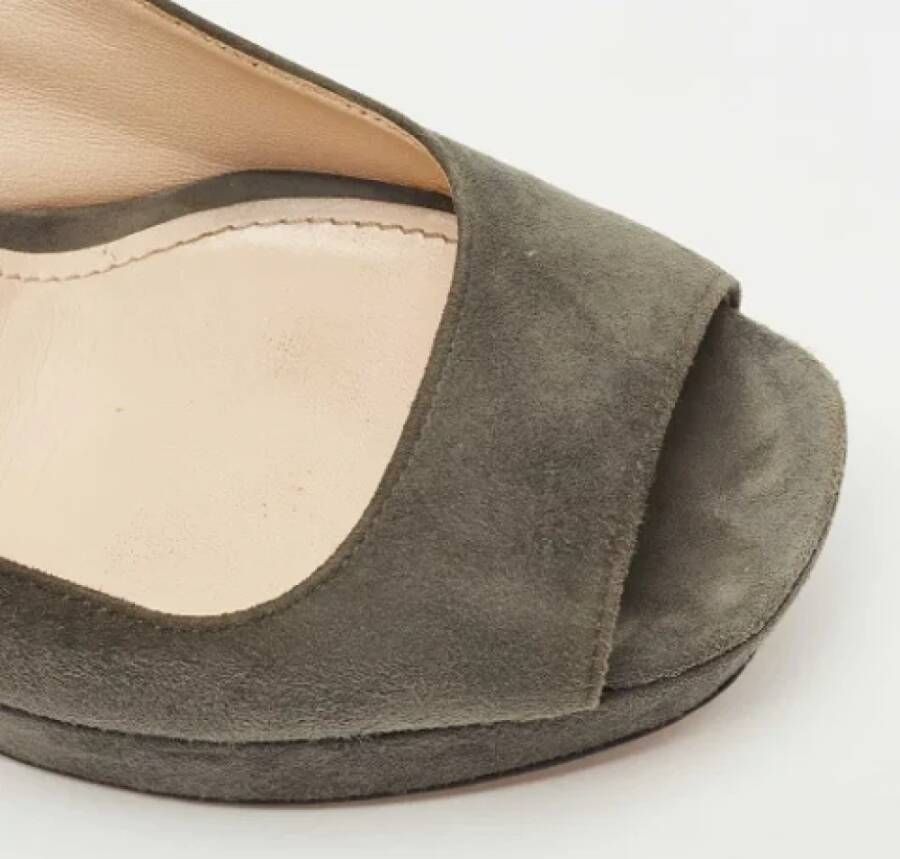 Prada Vintage Pre-owned Suede heels Gray Dames