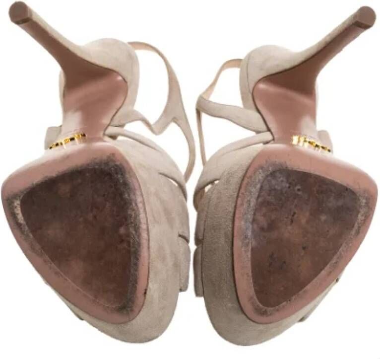 Prada Vintage Pre-owned Suede sandals Beige Dames