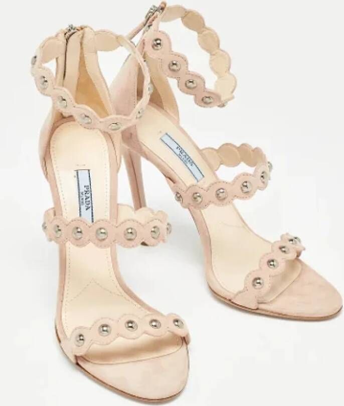 Prada Vintage Pre-owned Suede sandals Beige Dames