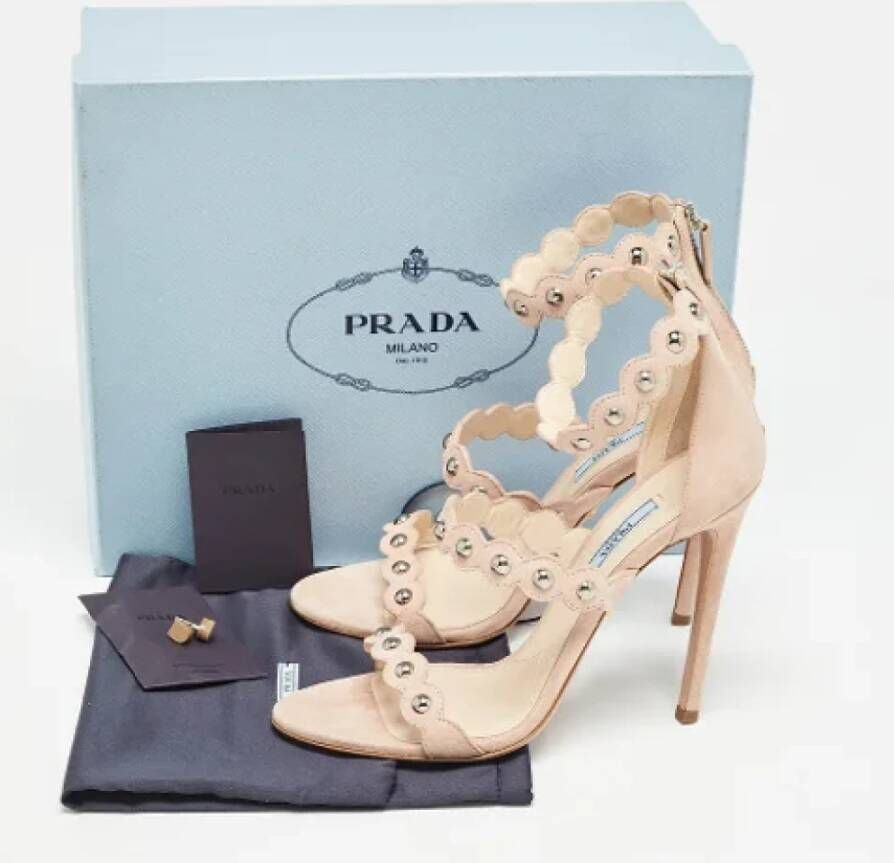 Prada Vintage Pre-owned Suede sandals Beige Dames