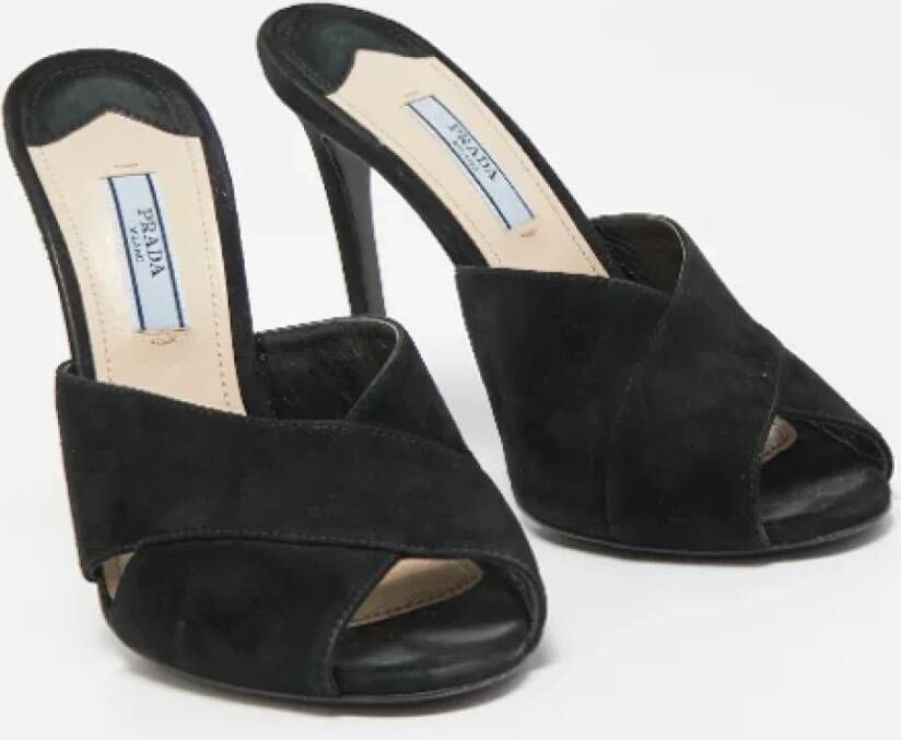 Prada Vintage Pre-owned Suede sandals Black Dames