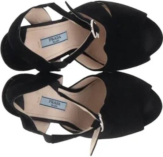 Prada Vintage Pre-owned Suede sandals Black Dames