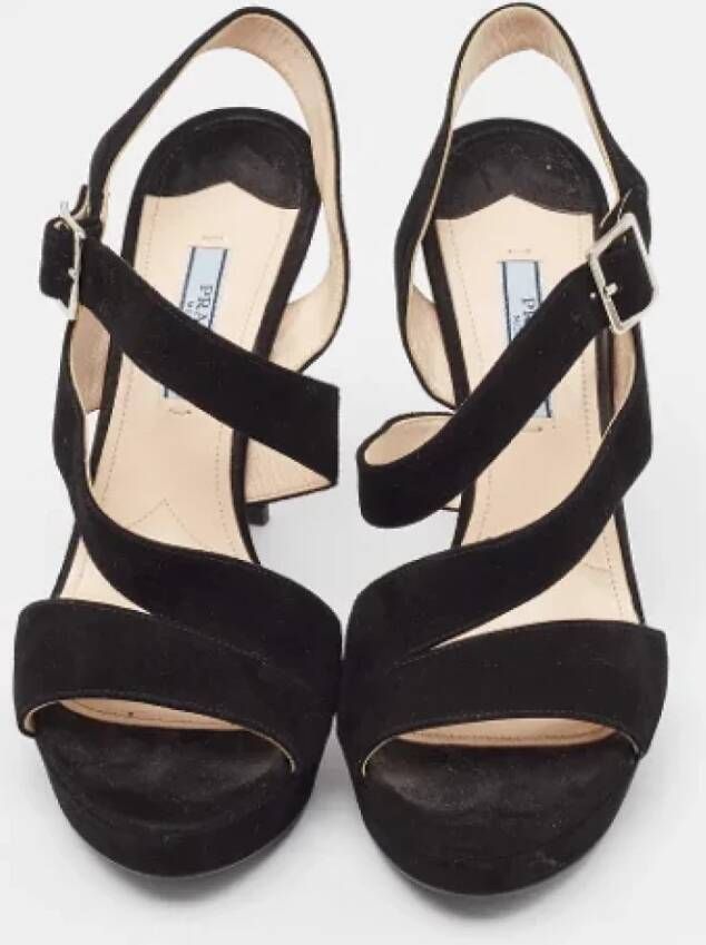 Prada Vintage Pre-owned Suede sandals Black Dames