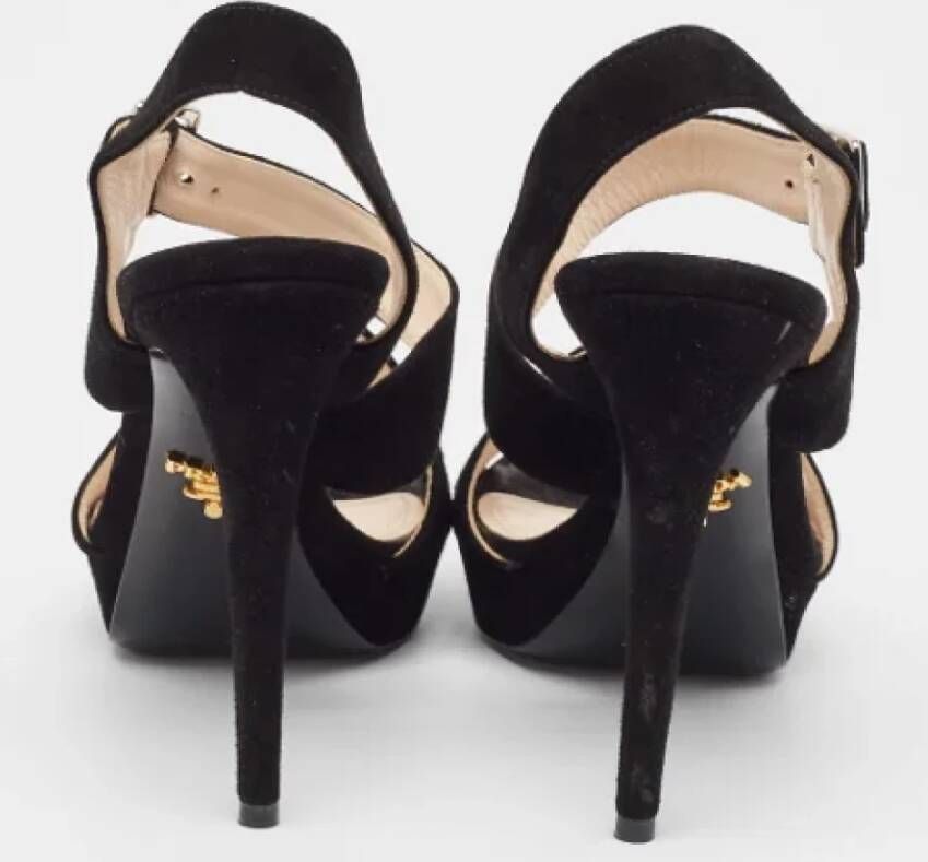 Prada Vintage Pre-owned Suede sandals Black Dames