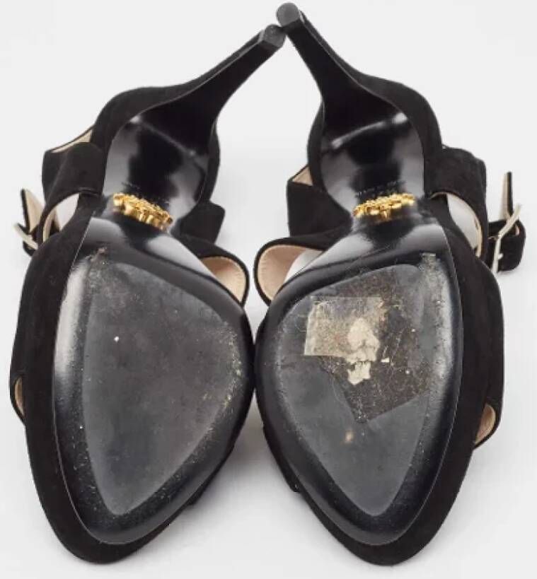 Prada Vintage Pre-owned Suede sandals Black Dames