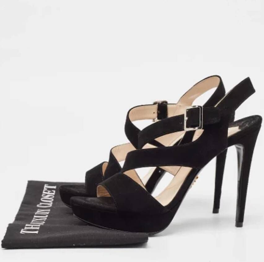 Prada Vintage Pre-owned Suede sandals Black Dames