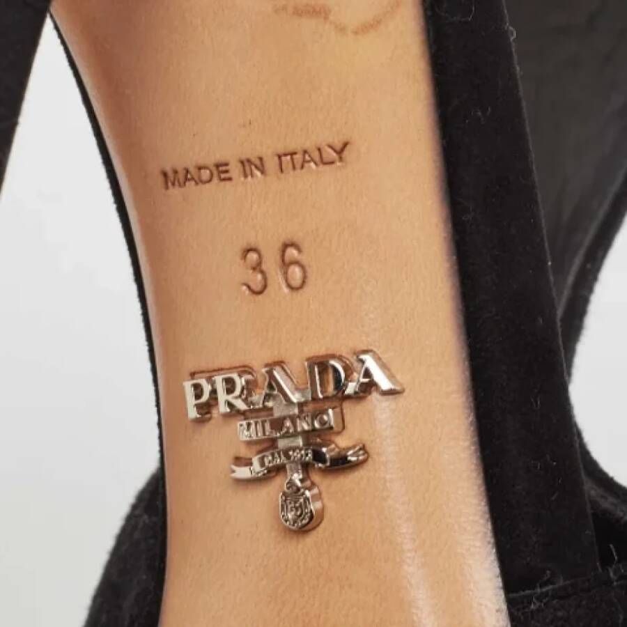 Prada Vintage Pre-owned Suede sandals Black Dames