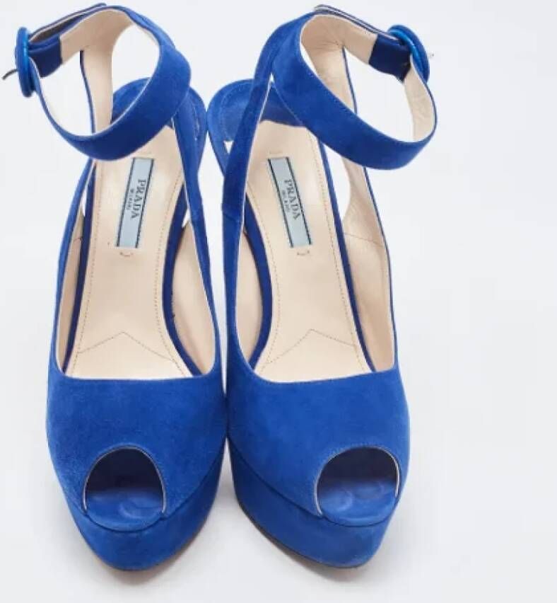 Prada Vintage Pre-owned Suede sandals Blue Dames