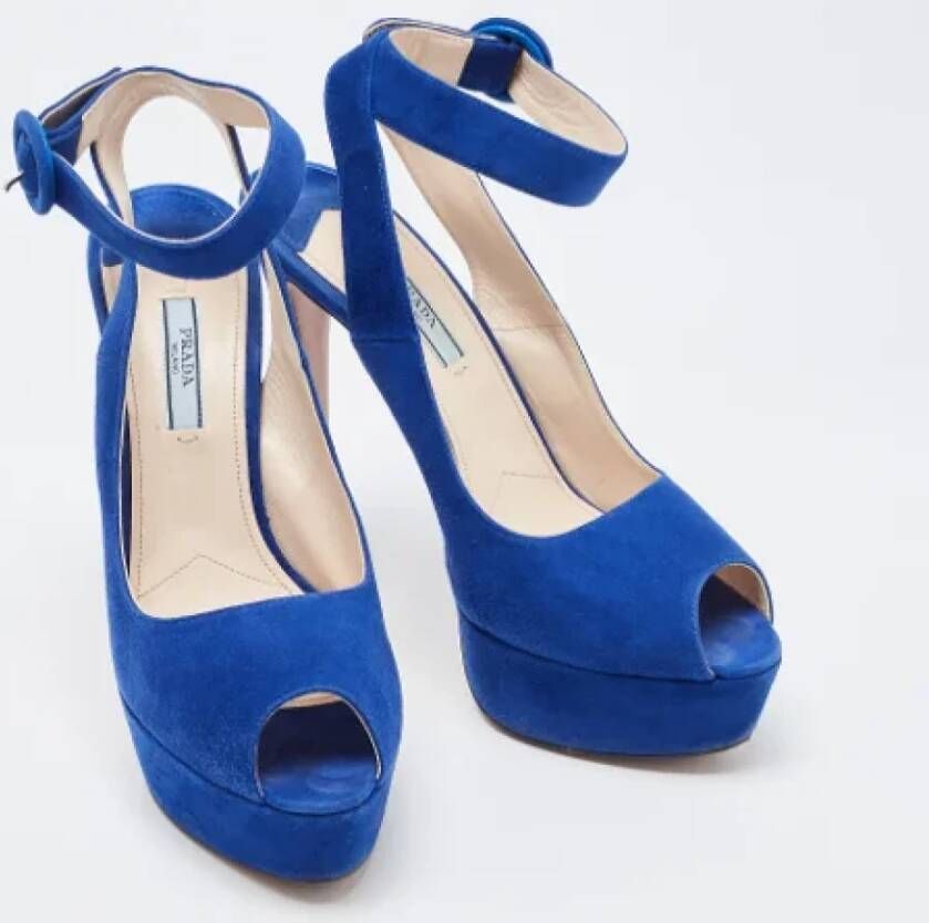 Prada Vintage Pre-owned Suede sandals Blue Dames