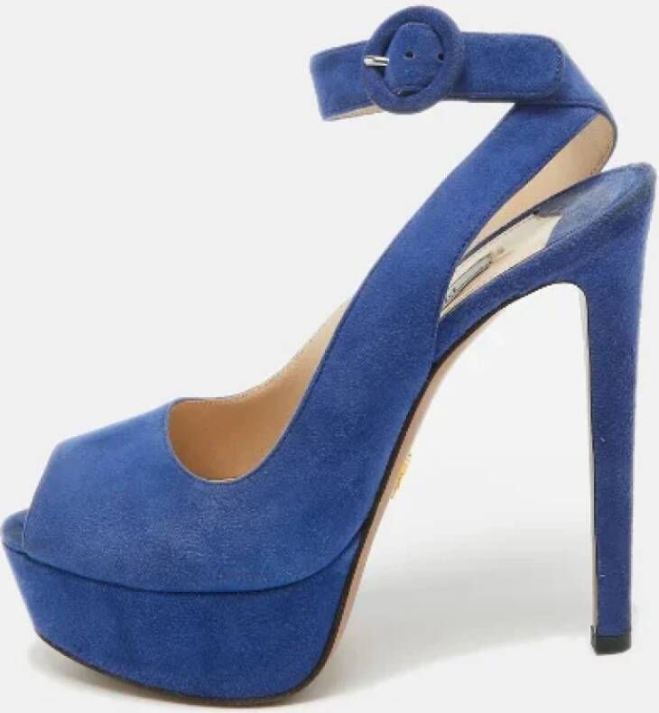 Prada Vintage Pre-owned Suede sandals Blue Dames