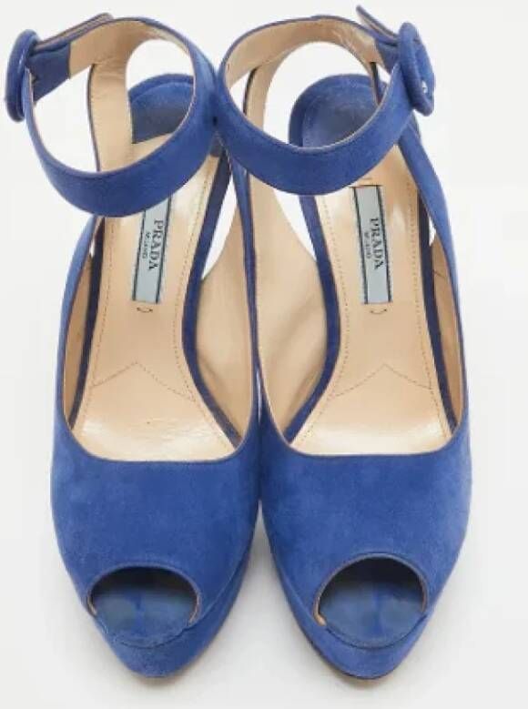 Prada Vintage Pre-owned Suede sandals Blue Dames