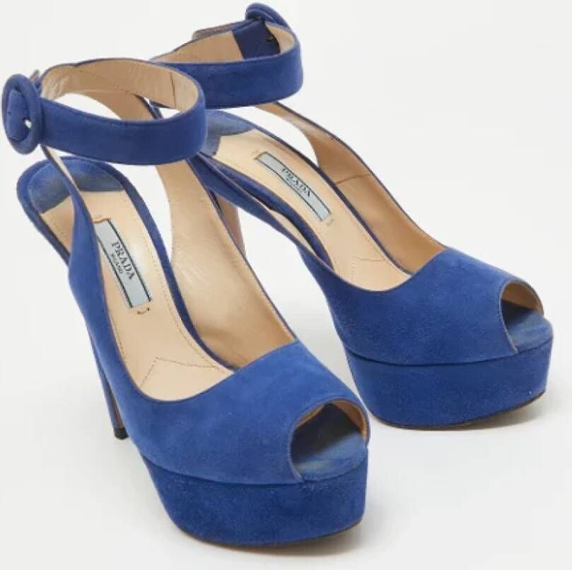 Prada Vintage Pre-owned Suede sandals Blue Dames