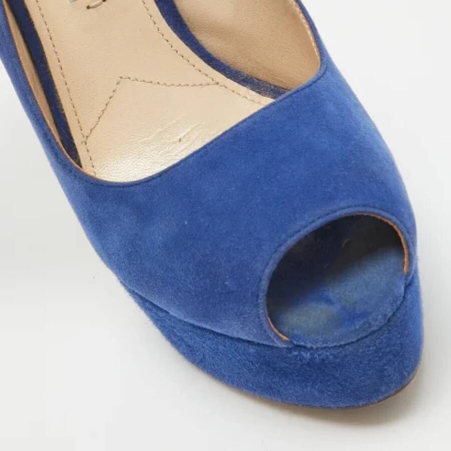 Prada Vintage Pre-owned Suede sandals Blue Dames