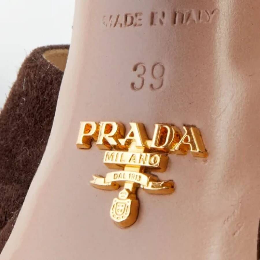 Prada Vintage Pre-owned Suede sandals Brown Dames