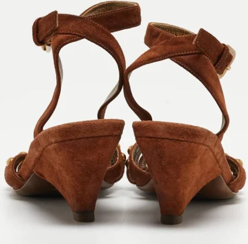 Prada Vintage Pre-owned Suede sandals Brown Dames