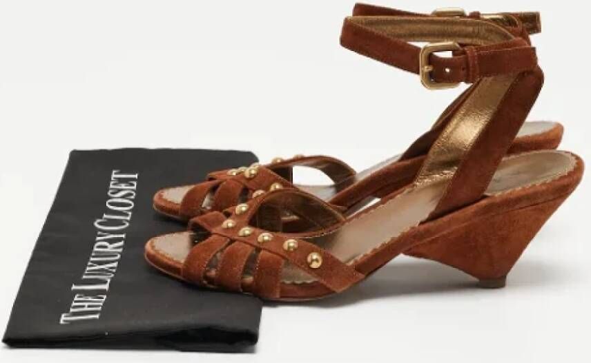 Prada Vintage Pre-owned Suede sandals Brown Dames