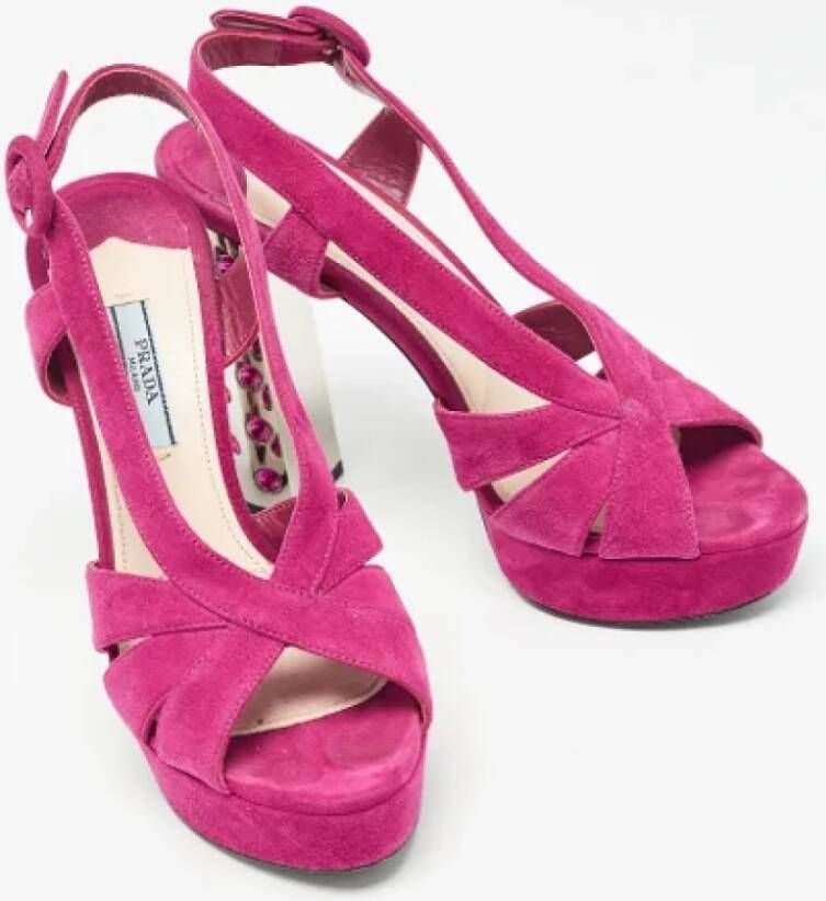 Prada Vintage Pre-owned Suede sandals Pink Dames