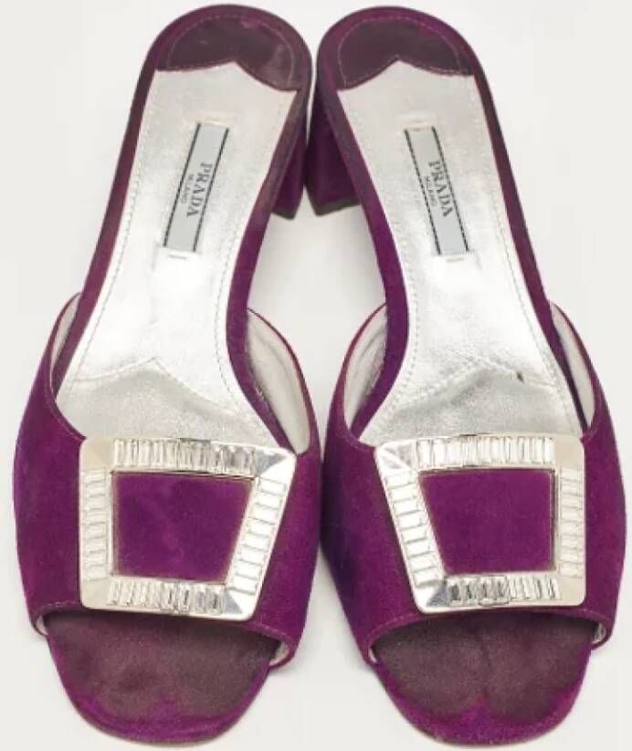 Prada Vintage Pre-owned Suede sandals Purple Dames