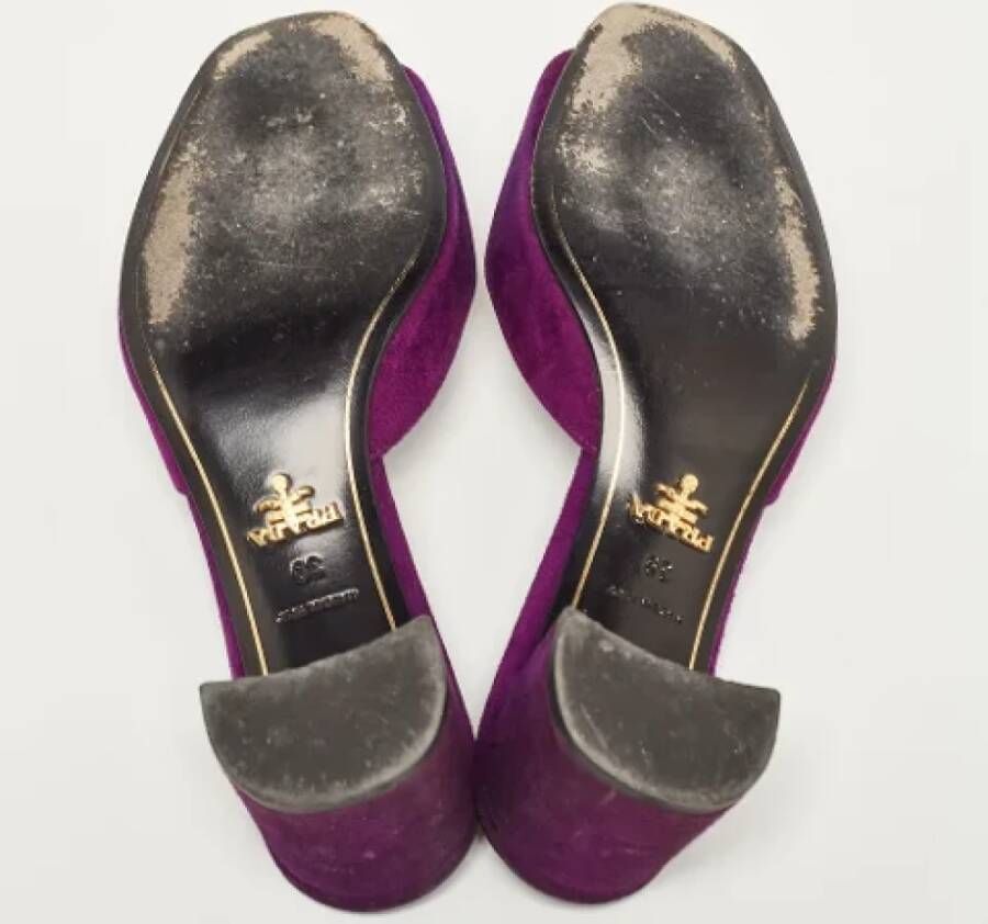 Prada Vintage Pre-owned Suede sandals Purple Dames